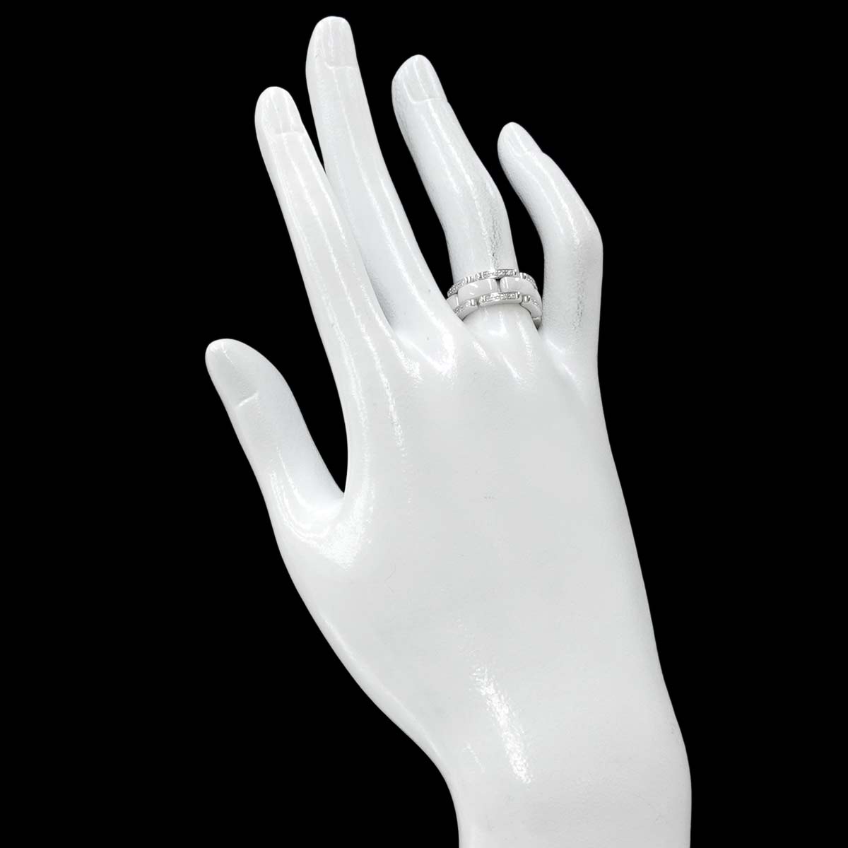 ULTRA MM Diamond Ring Ceramic 18K WG 750 Size57 7.75-8(US)