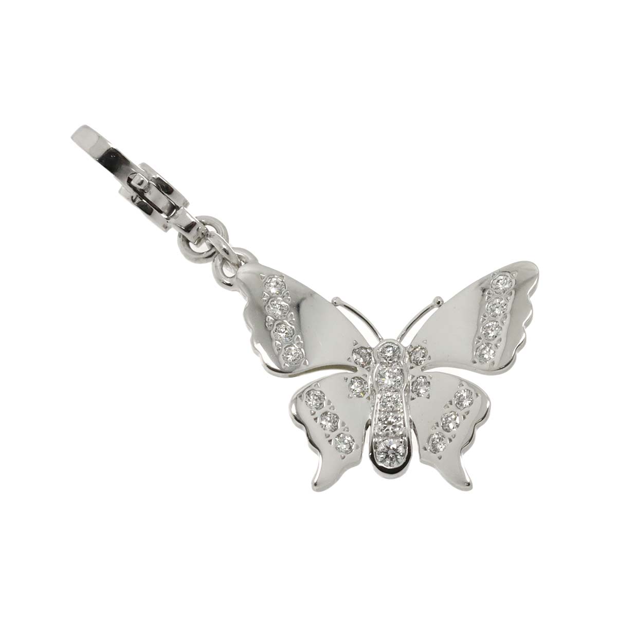Diamond Butterfly Pendant Top 18K WG 750