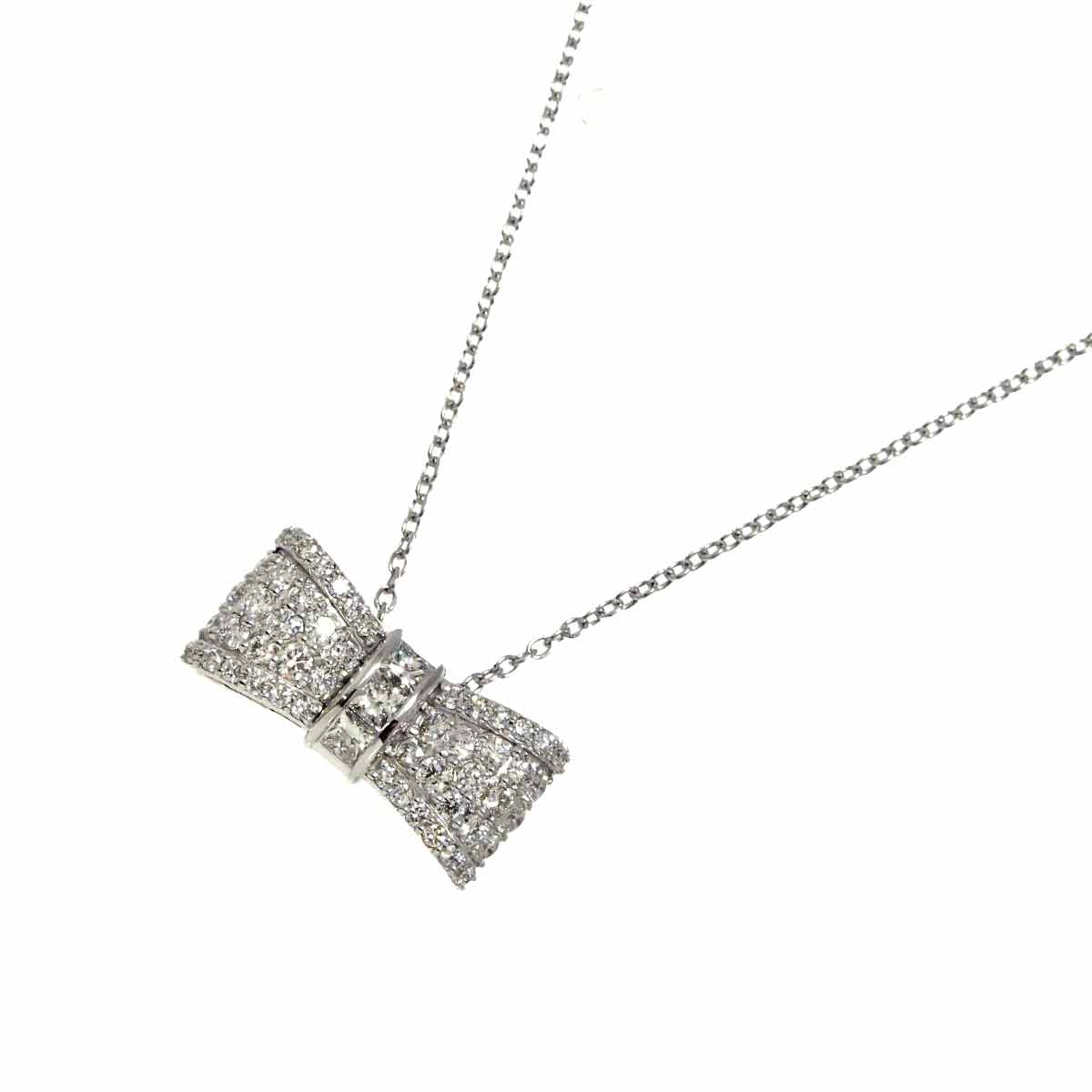 Diamond 0.48ct/0.15ct Necklace 18K White Gold 750
