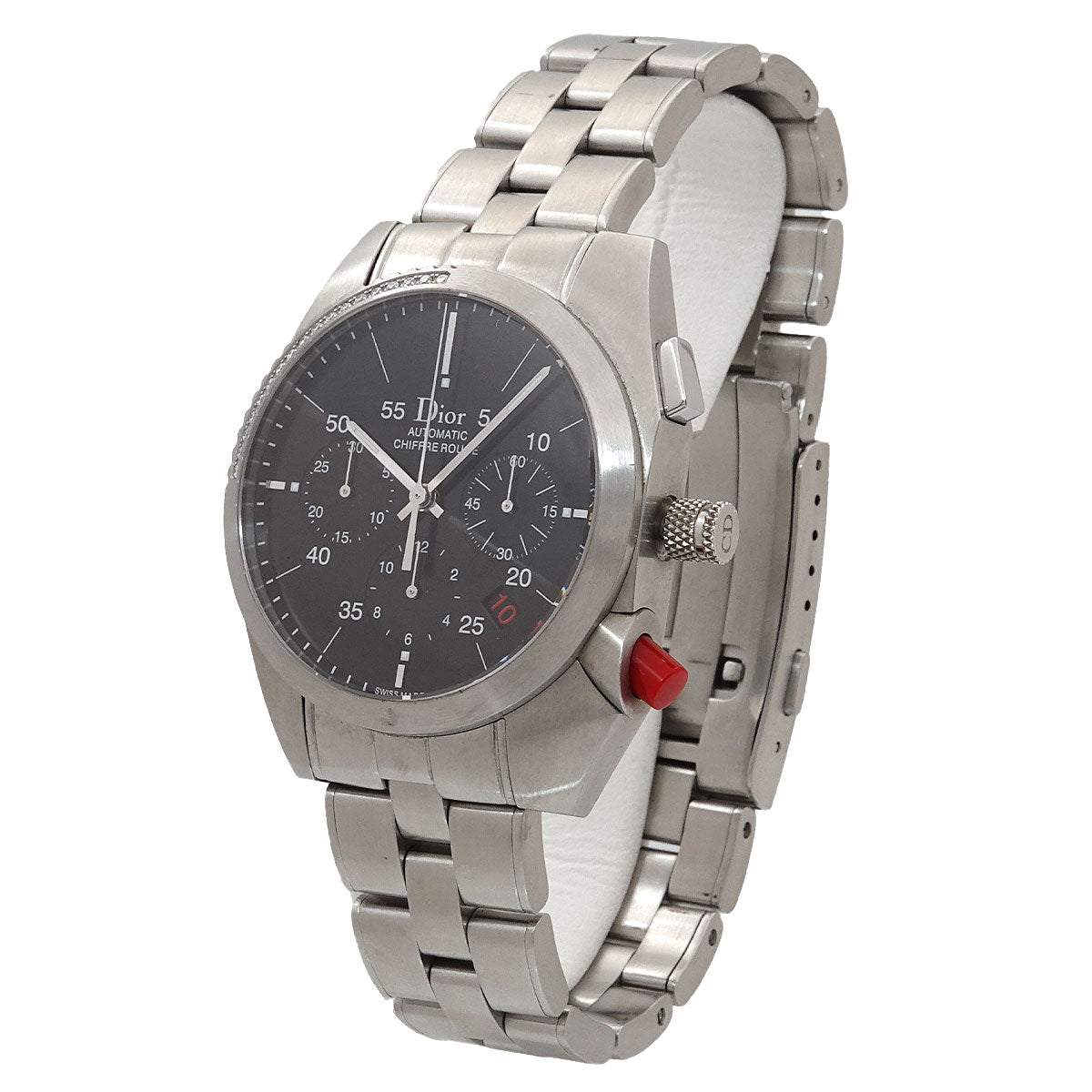 CHIFFRE ROUGE Date CD084612 Chronograph Black Dial