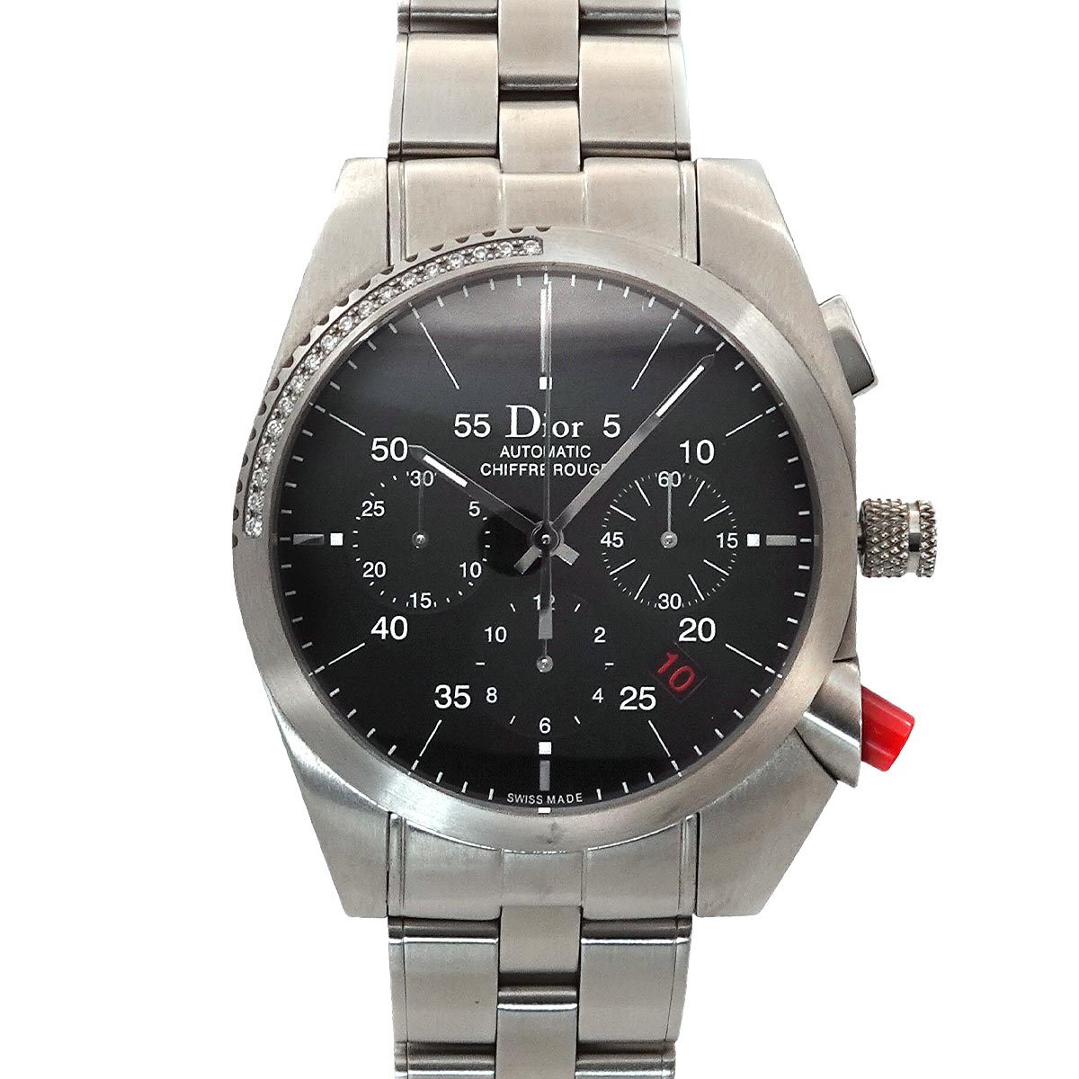 CHIFFRE ROUGE Date CD084612 Chronograph Black Dial