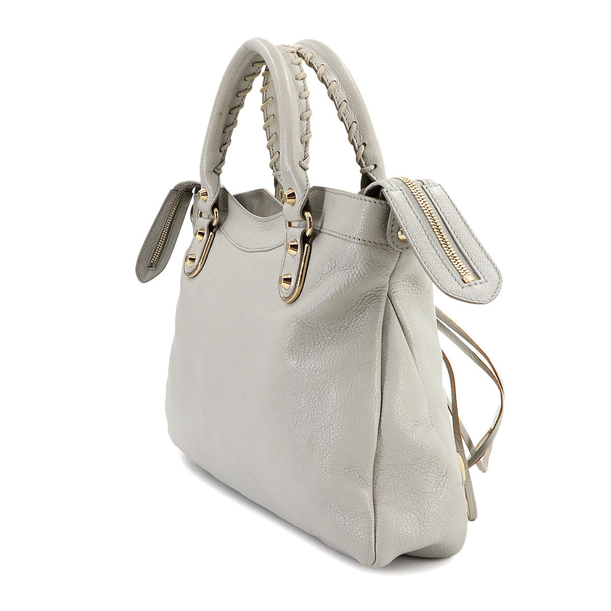 The Town 2way Hand Shoulder Bag Leather Gray 240579