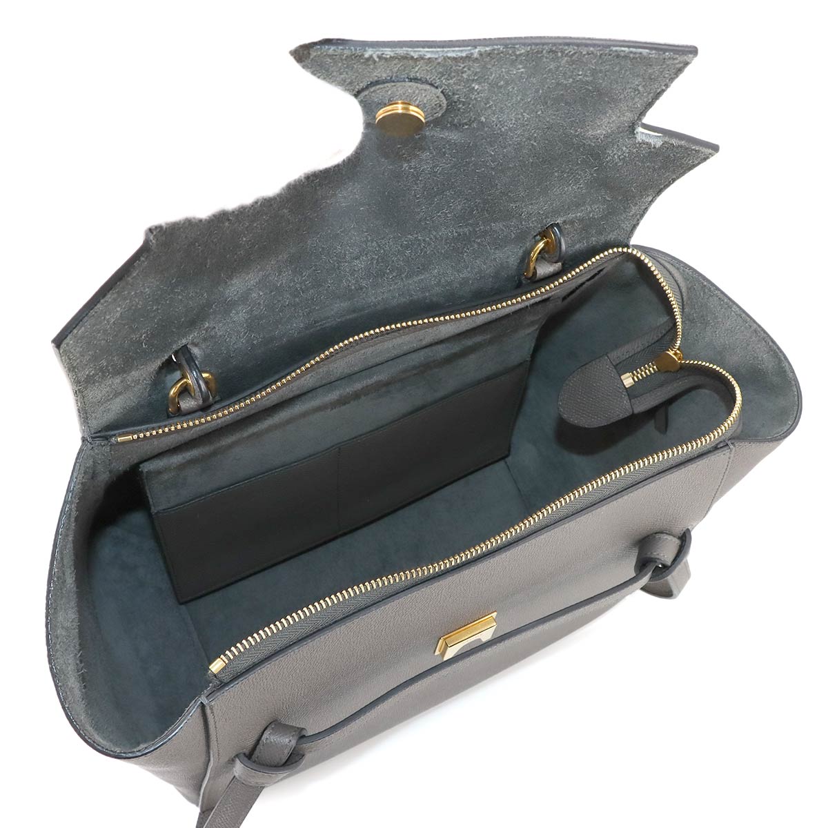 Belt Bag Mini 2way Hand Shoulder Bag Leather Gray 176103 Purse