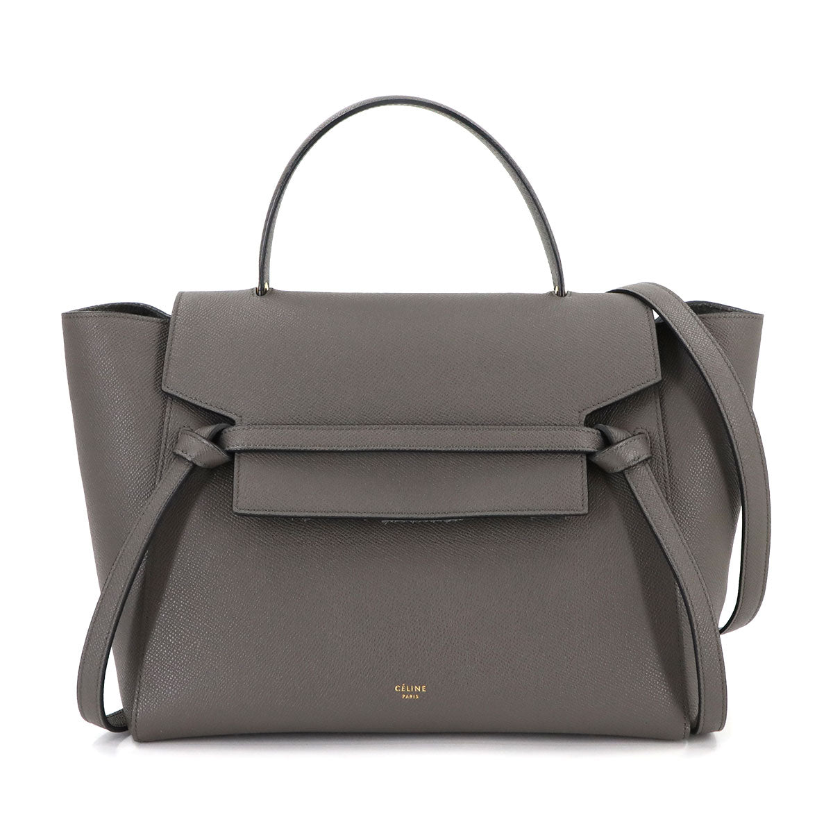 Belt Bag Mini 2way Hand Shoulder Bag Leather Gray 176103 Purse