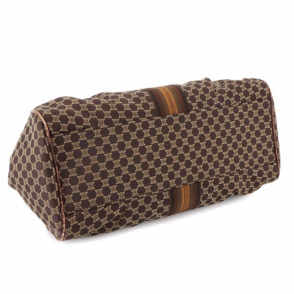 Macadam Hand Bag Canvas Leather Dark Brown Vintage Purse
