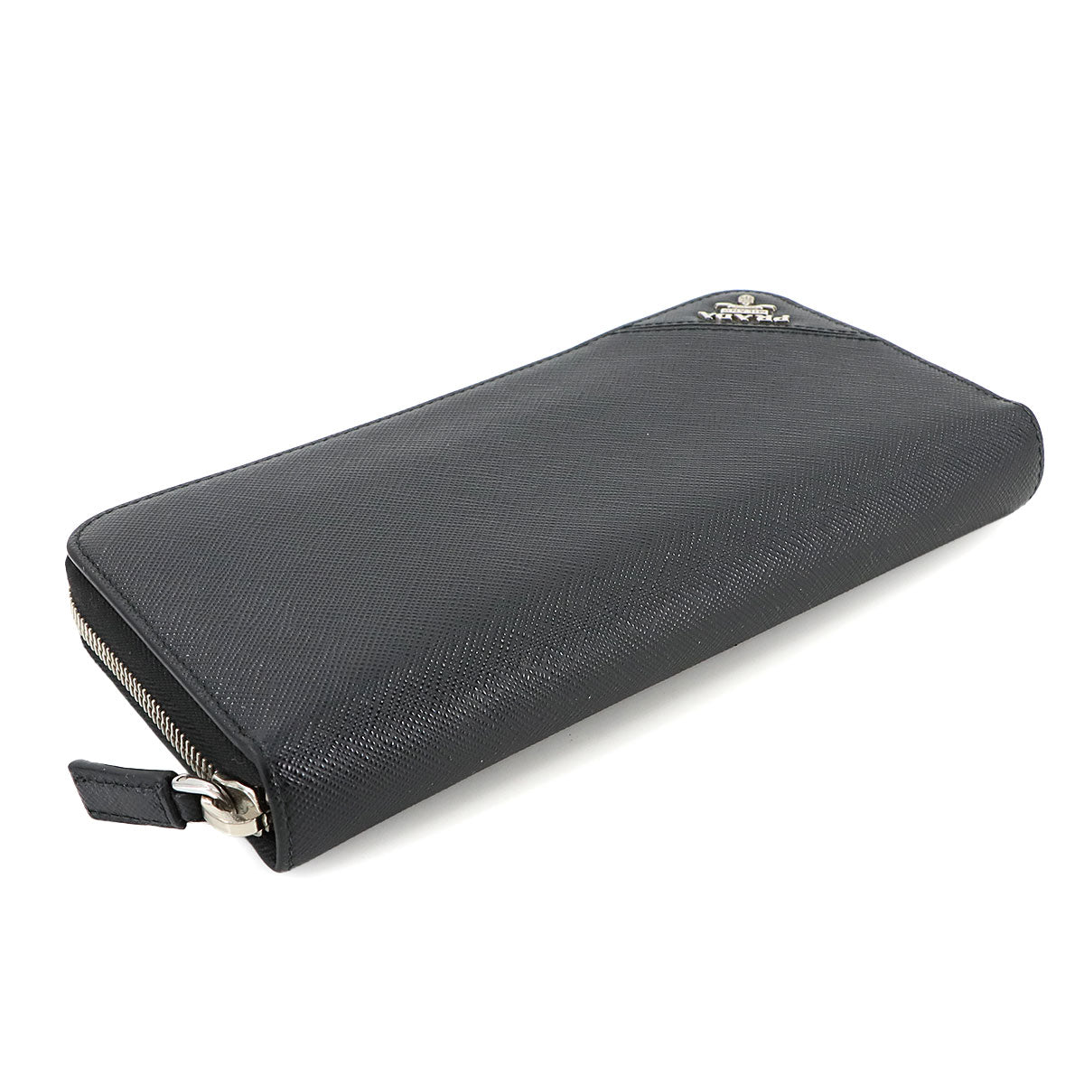 Zipped Around Long Wallet Saffiano Leather Nero 2ML317