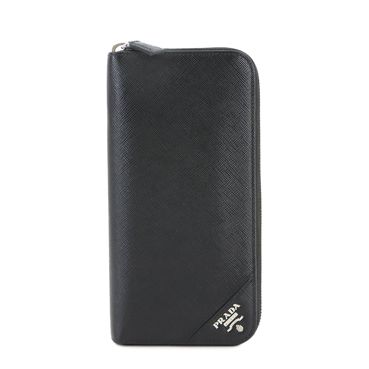 Zipped Around Long Wallet Saffiano Leather Nero 2ML317