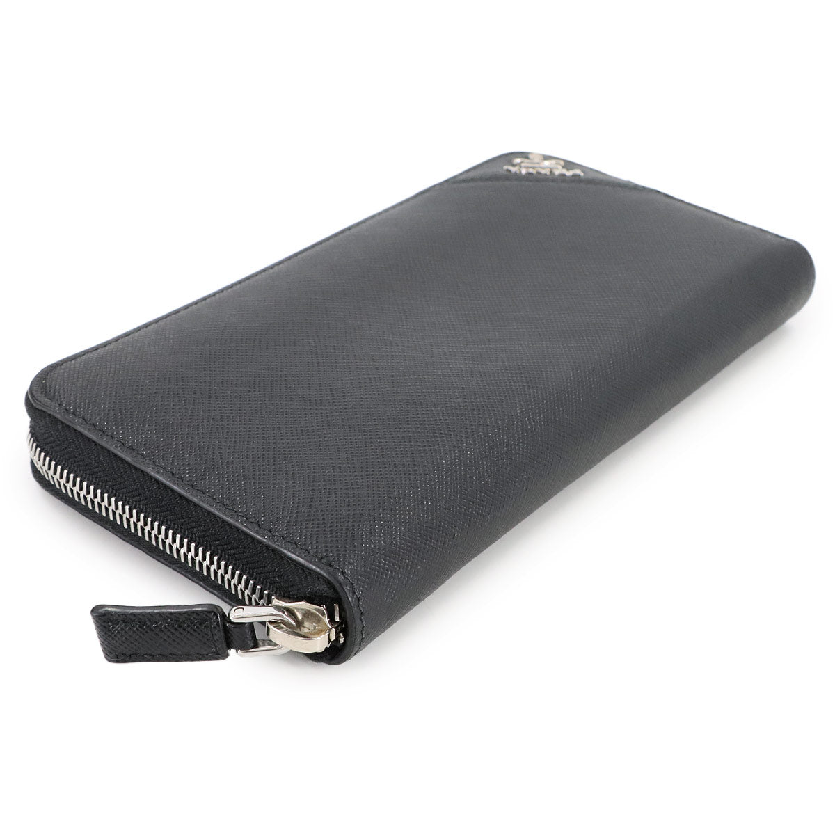 Zipped Around Long Wallet Saffiano Leather Nero 2ML317