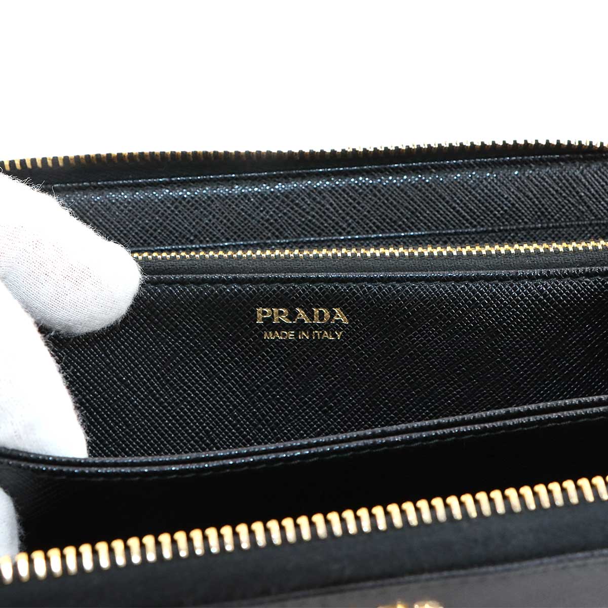 Zipped Around Long Wallet Saffiano Leather Black 1ML506 Purse