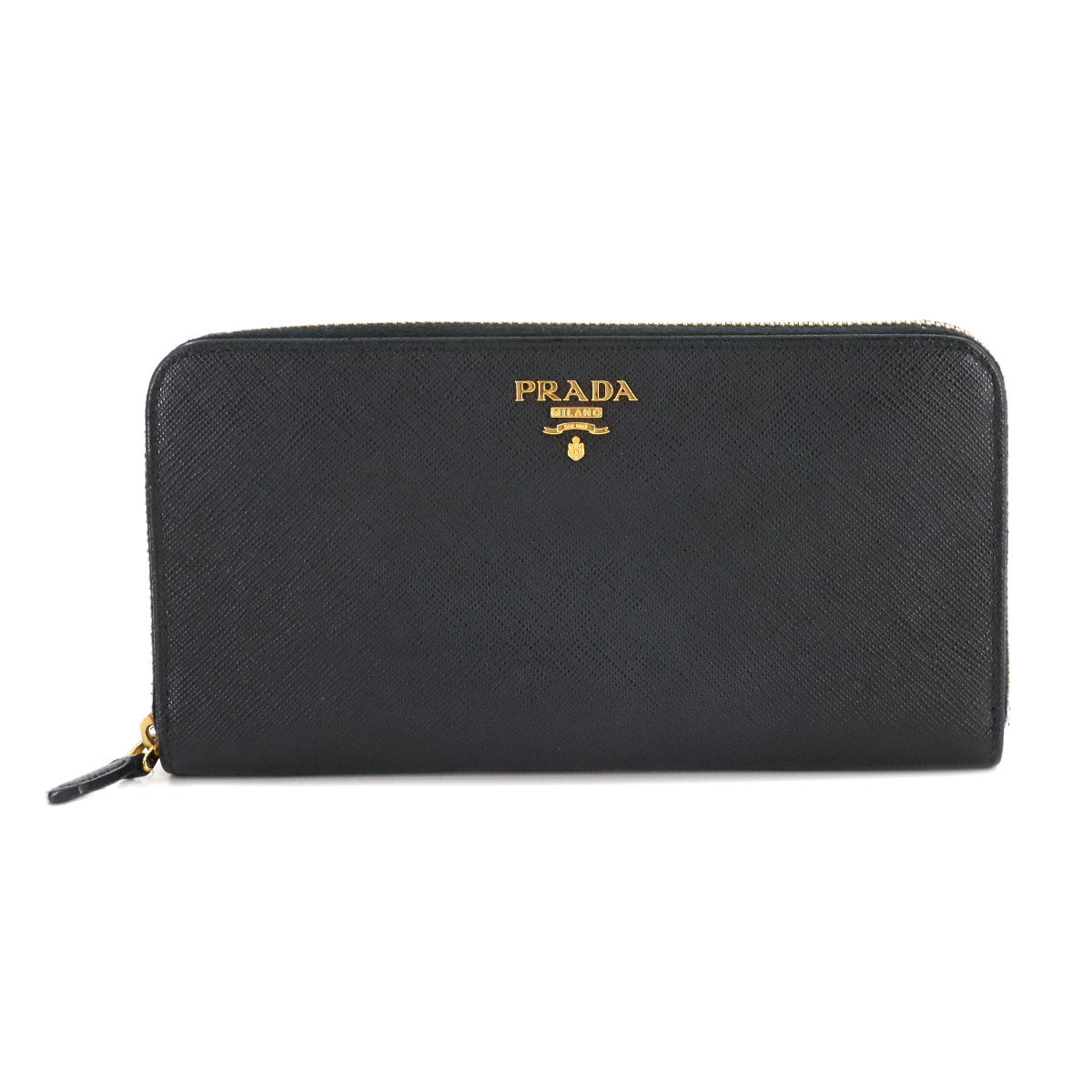 Zipped Around Long Wallet Saffiano Leather Black 1ML506 Purse