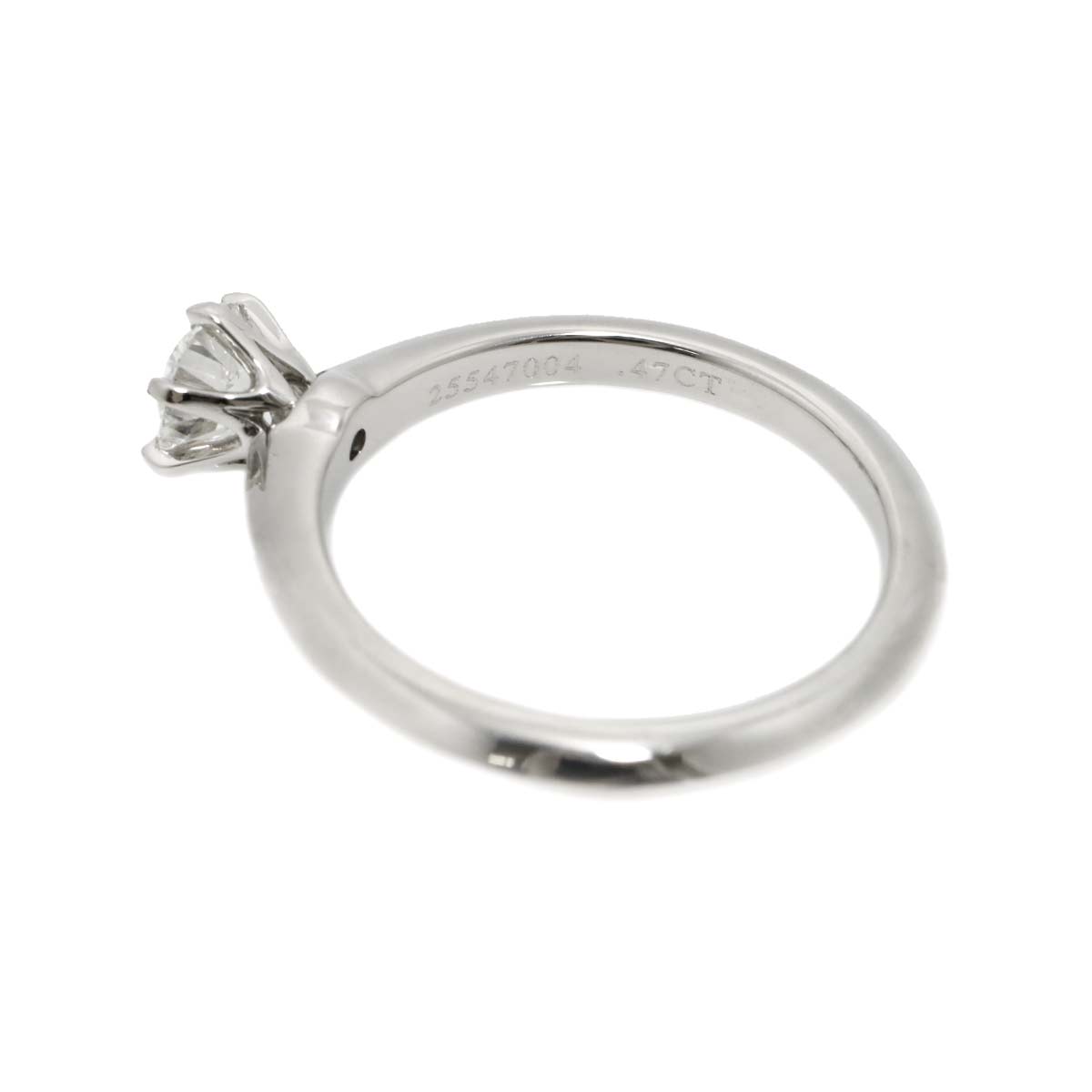 Solitaire Diamond 0.47ct H/VS1/3EX Ring Pt Size5.75-6(US)