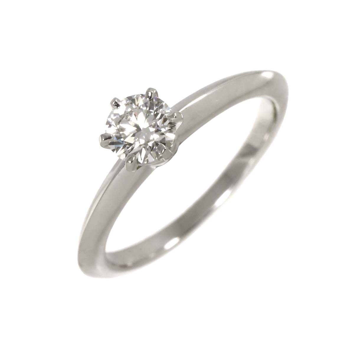 Solitaire Diamond 0.47ct H/VS1/3EX Ring Pt Size5.75-6(US)