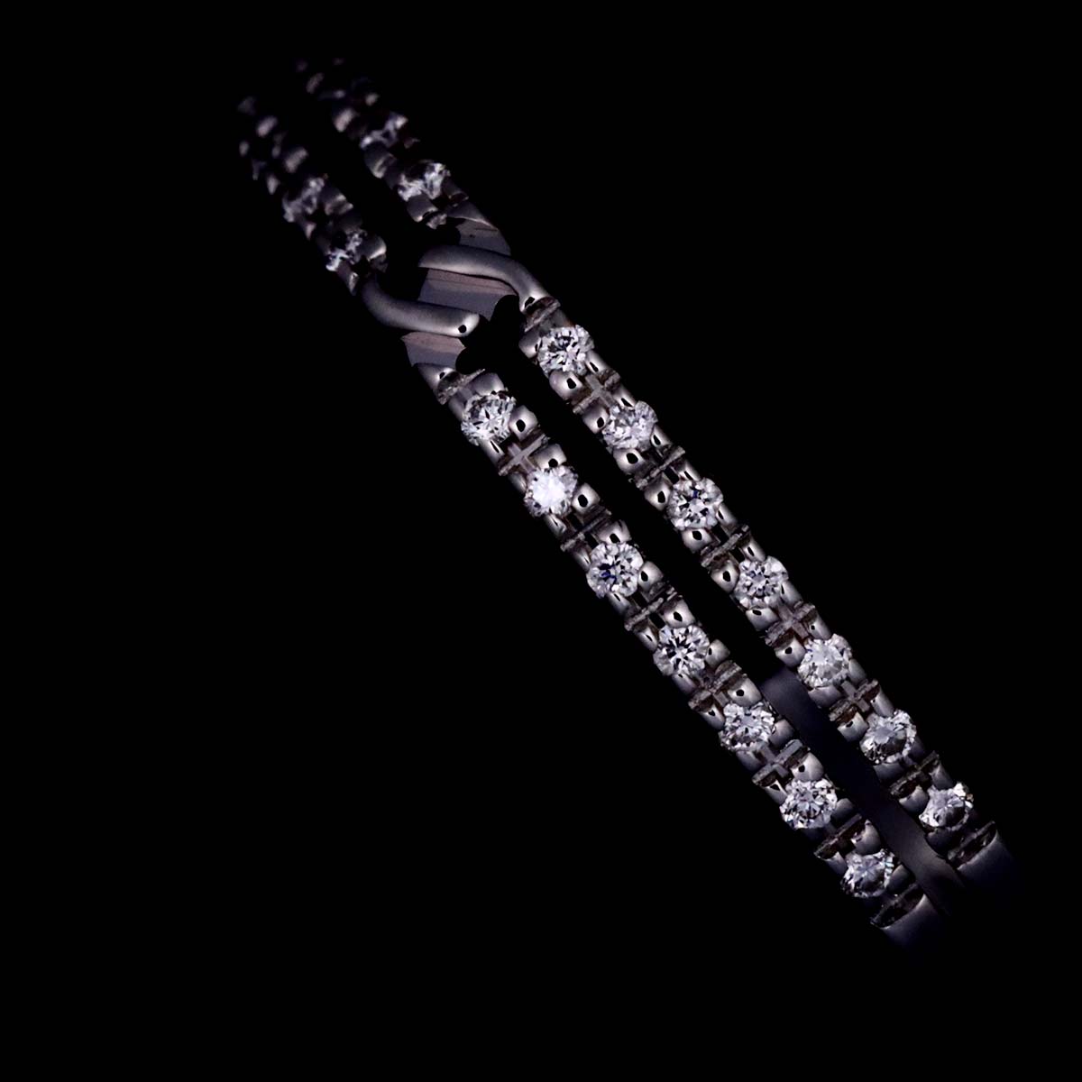 Infinity Diamond Ring 18K K18 WG White Gold 750 size10 5.25(US)