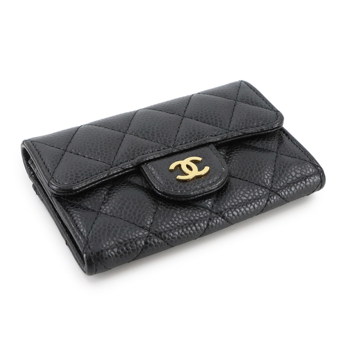Matelasse Card Case Leather Black AP0214 Accessory