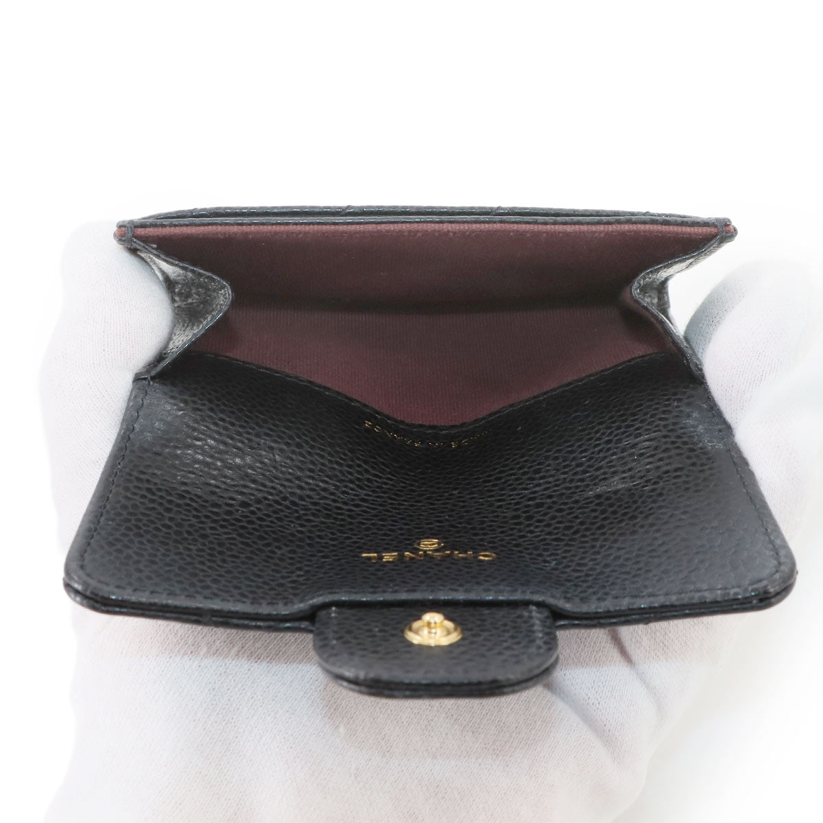 Matelasse Card Case Leather Black AP0214 Accessory