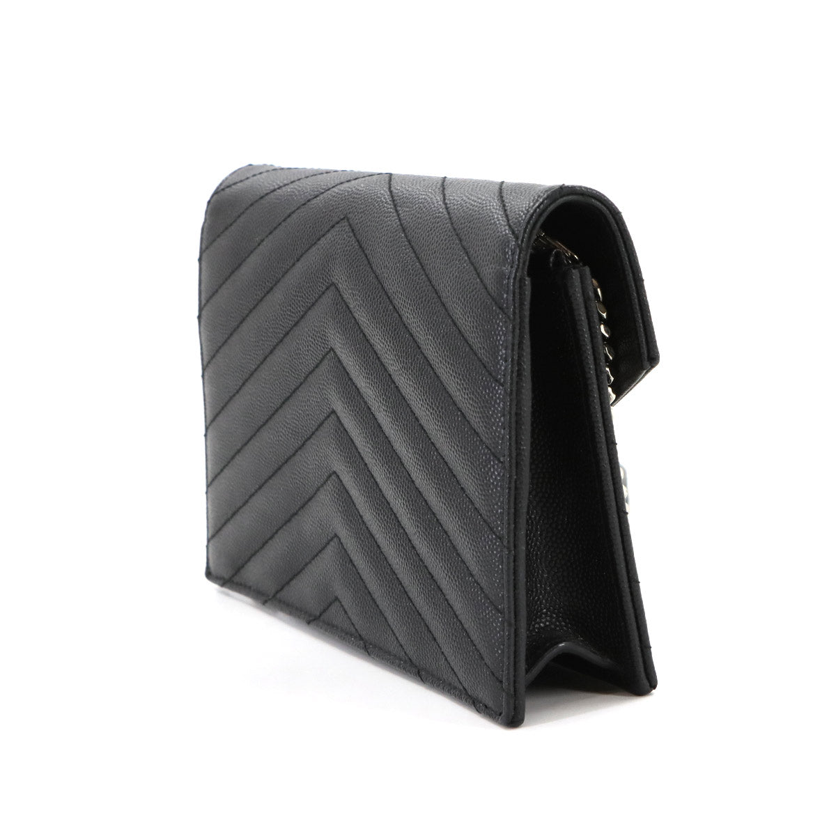 Cassandre Envelope Chain Wallet Leather Black 393953