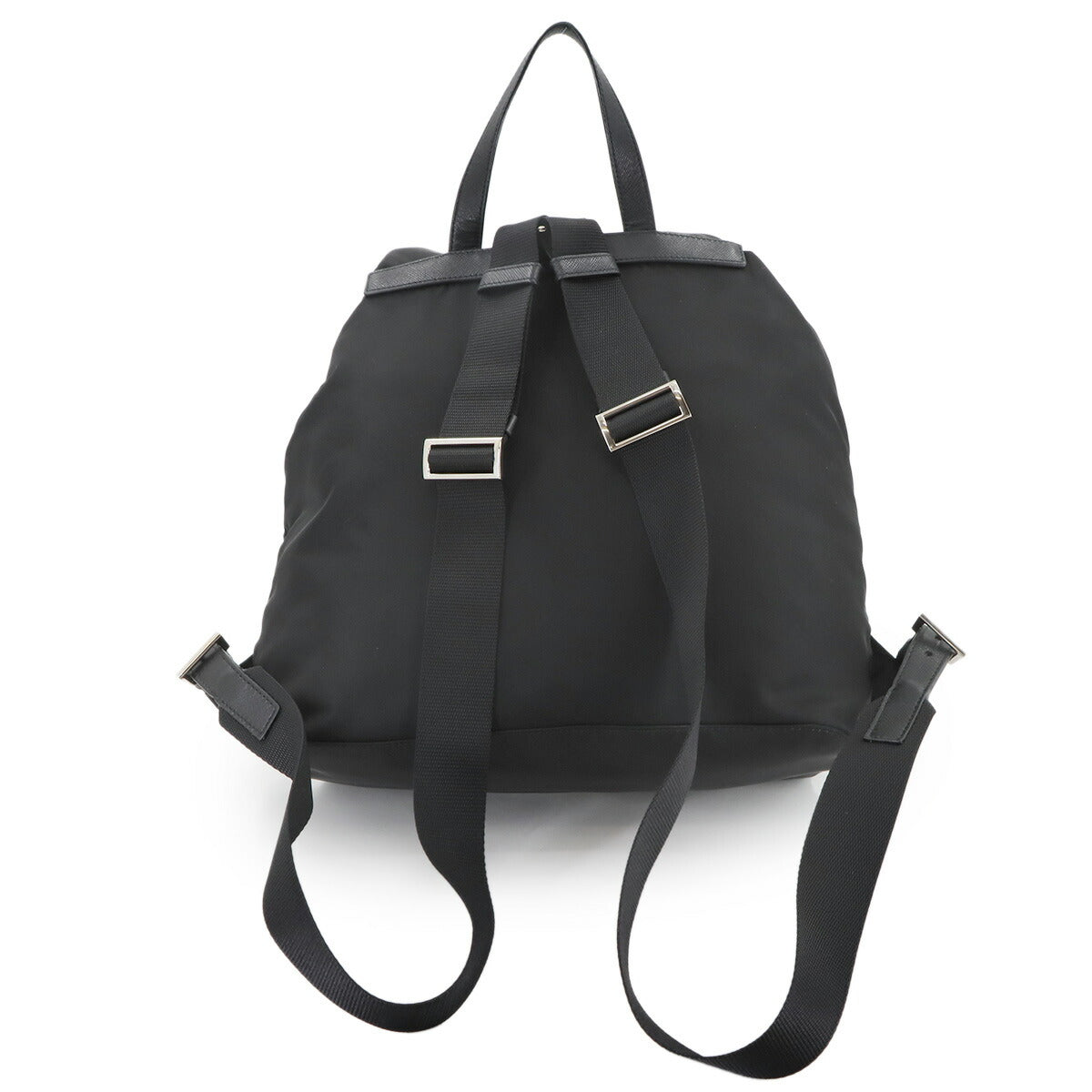 Robot Backpack Nylon Saffiano Leather Black 1BZ811 Purse