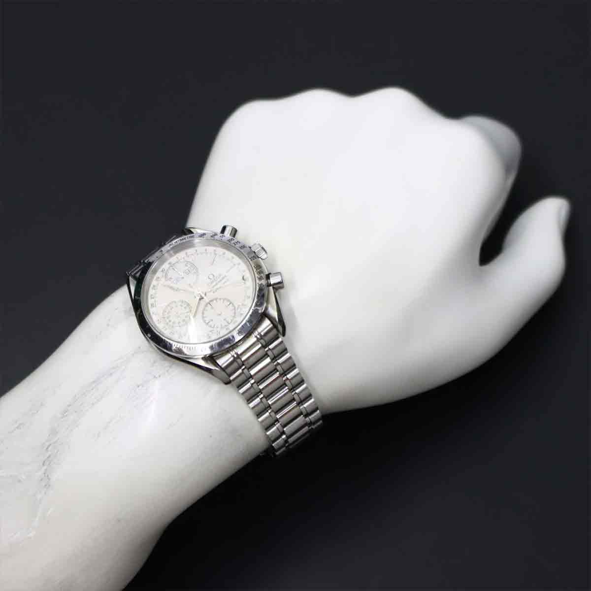 Speedmaster 3521 30 Triple calendar Chronograph Silver Dial
