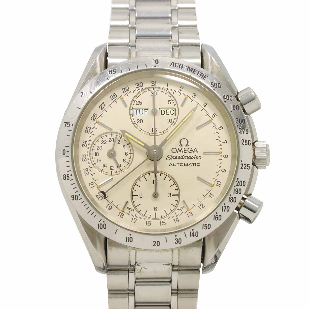 Speedmaster 3521 30 Triple calendar Chronograph Silver Dial