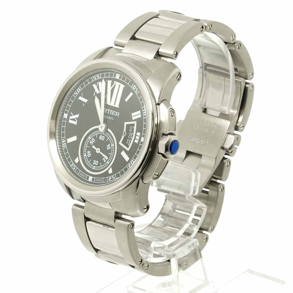 Caliber De Cartier W7100016 Date Black Dial Mens Watch