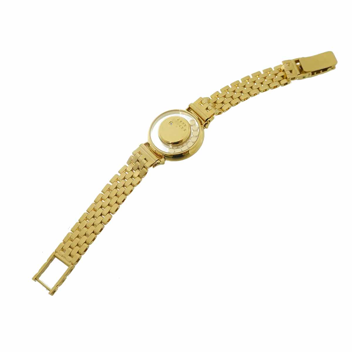 Happy Diamond 750 Yellow Gold White Dial Ladies Watch
