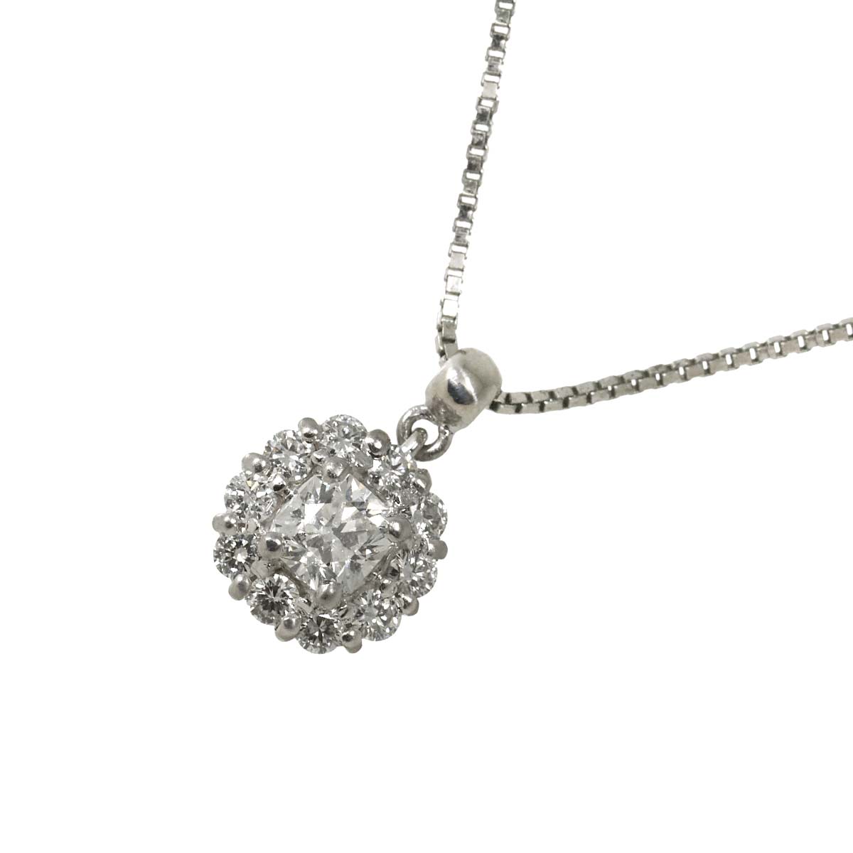 Diamond 0.28ct/0.23ct Necklace Pt Platinum