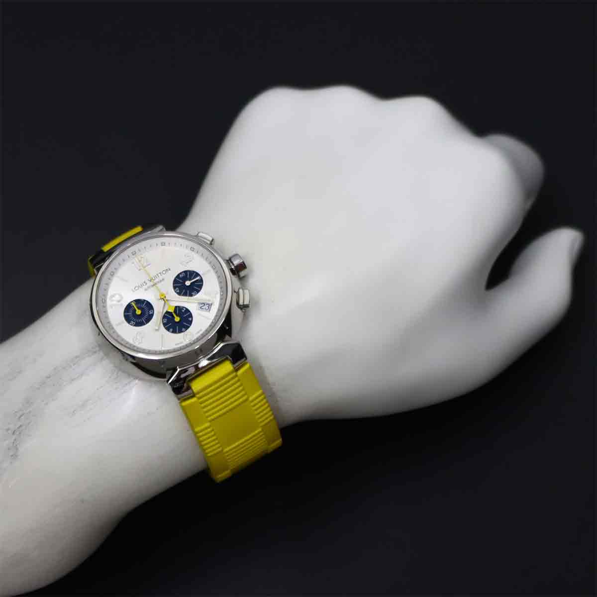 Tambour Chronograph Q112E Automatic Date Silver Dial