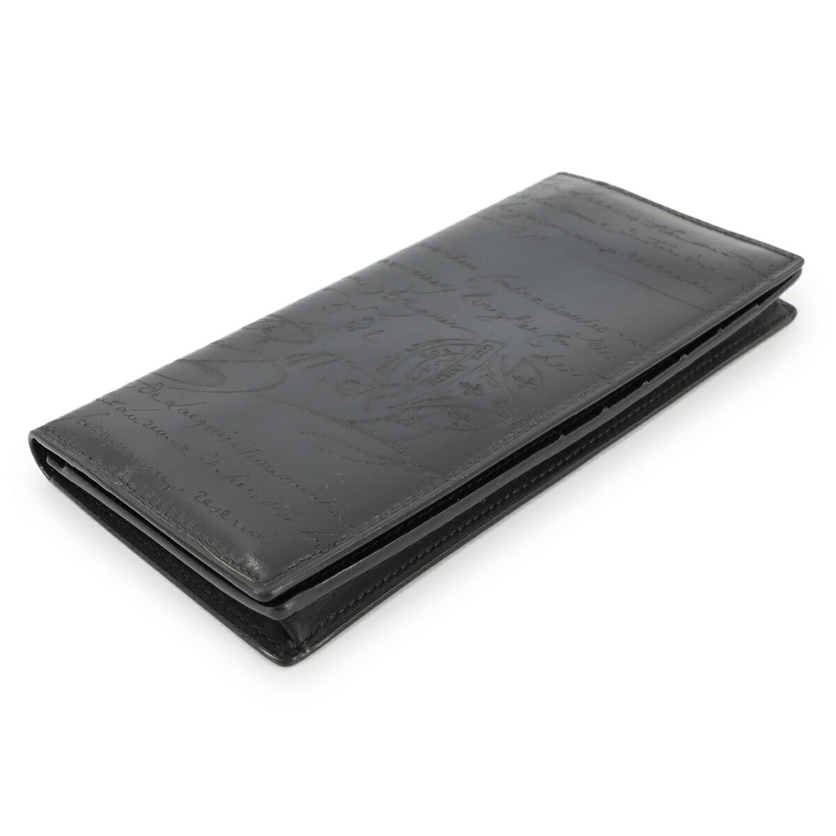 Calli Santal Scritto Long Wallet Venetian Leather Navy