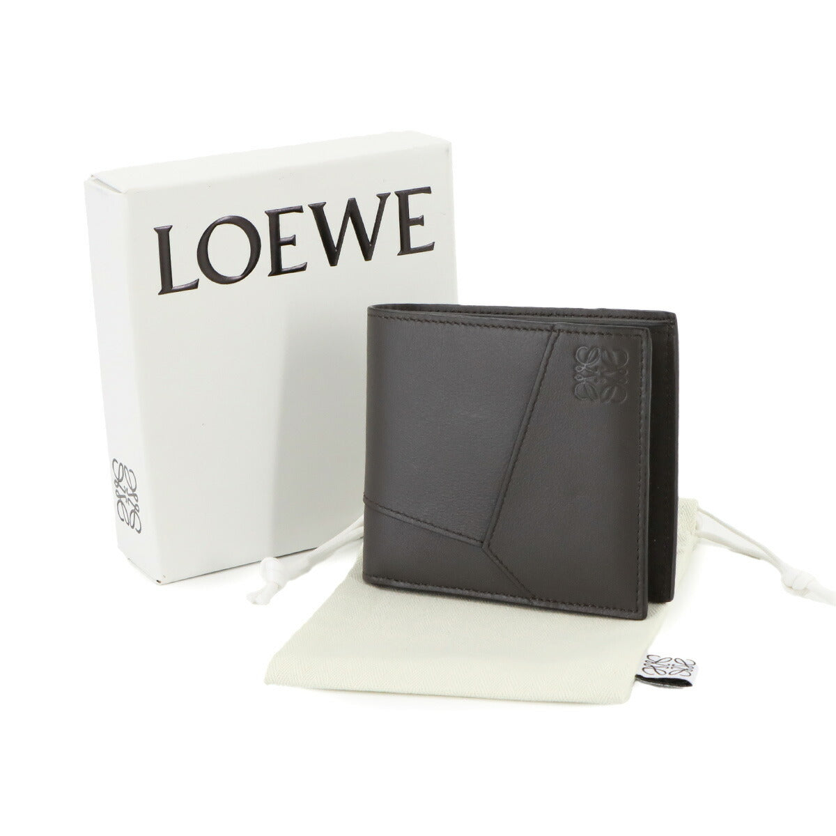 Puzzle Bifold Coin Wallet Leather Dark Gray C510501X14