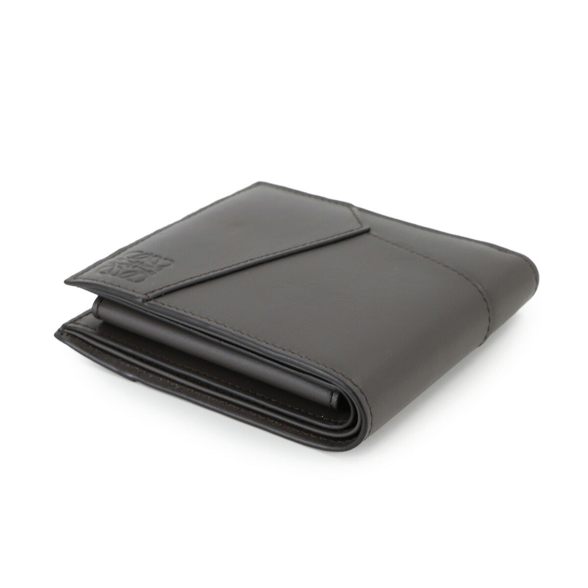 Puzzle Bifold Coin Wallet Leather Dark Gray C510501X14