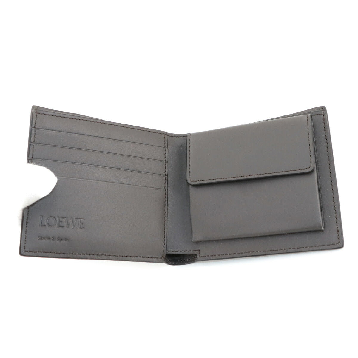 Puzzle Bifold Coin Wallet Leather Dark Gray C510501X14