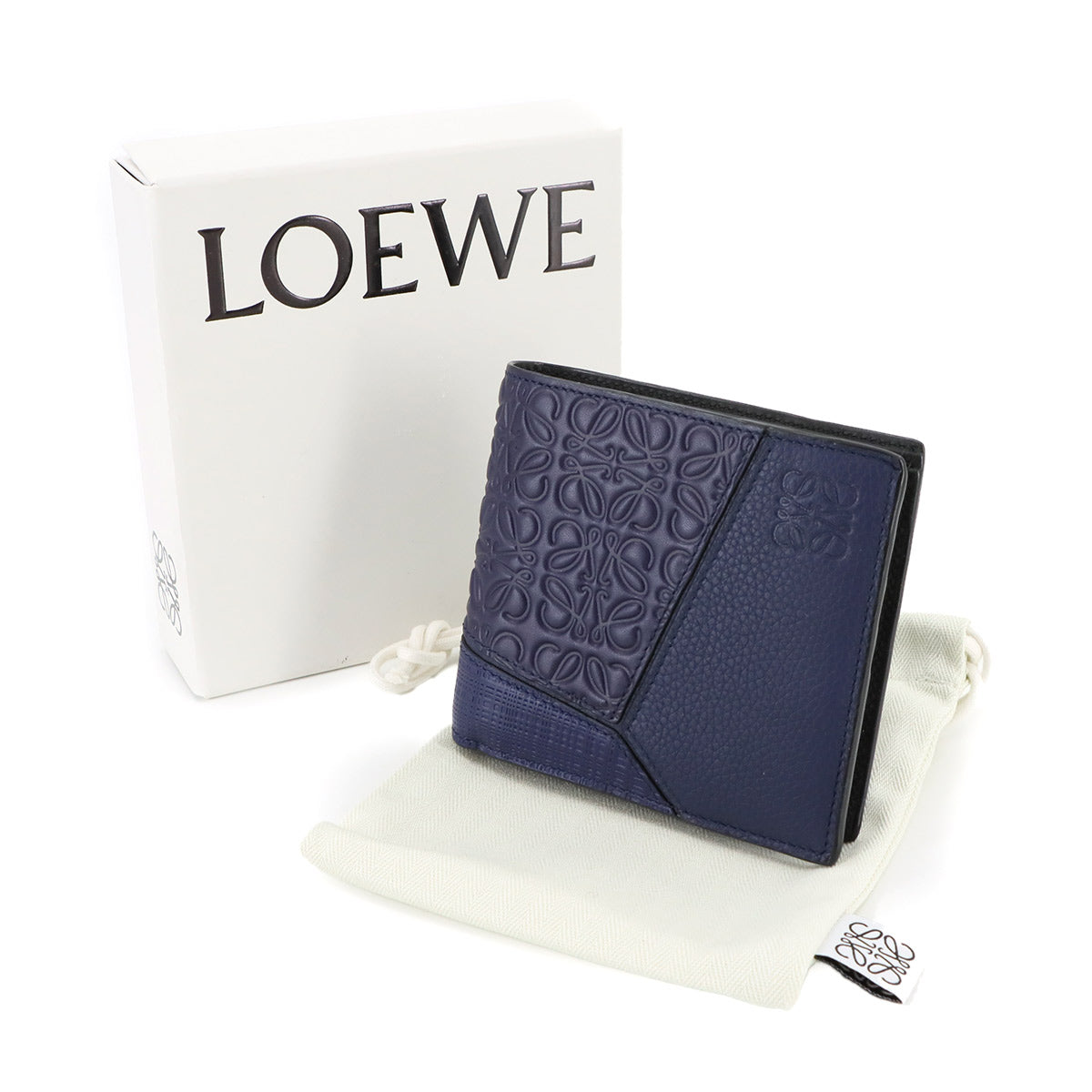 Puzzle Wallet Leather Navy 124.99.501