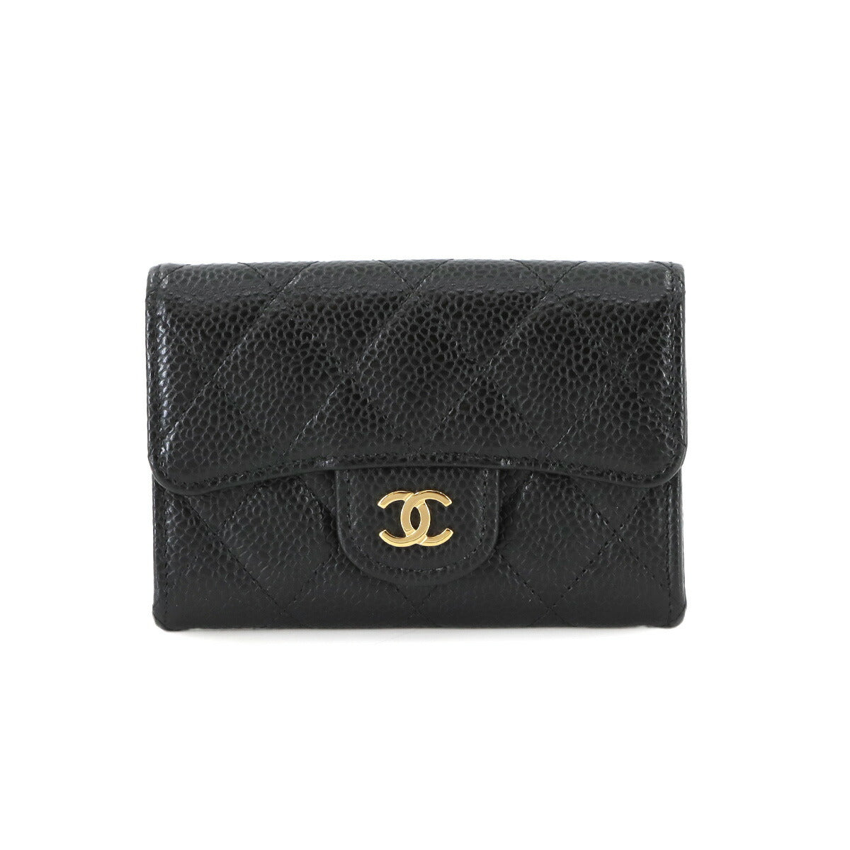 Matelasse Card Case Leather Black AP0214 Accessory