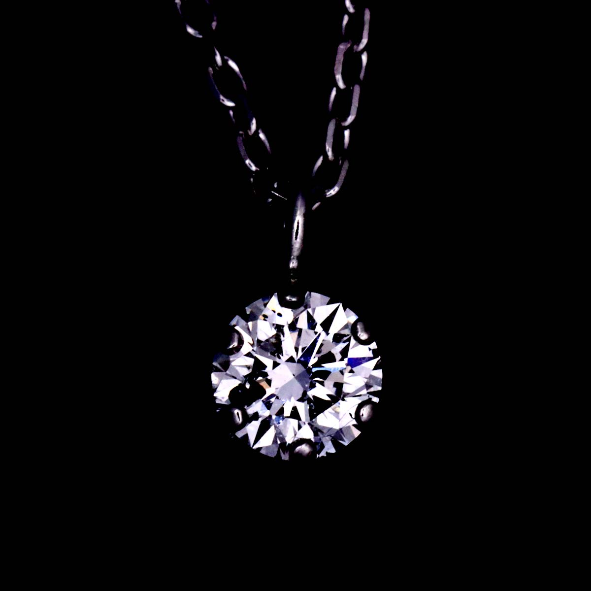 Diamond Necklace 18K White Gold 750