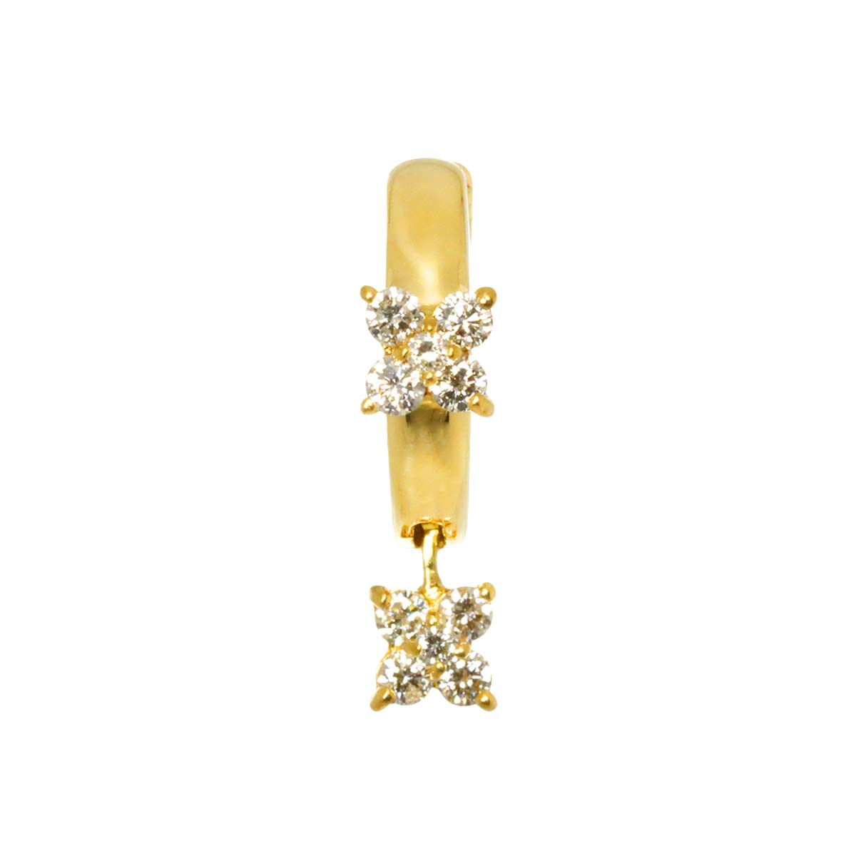Diamond 0.20ct Earrings Clip on 18K YG 750 One Piece only