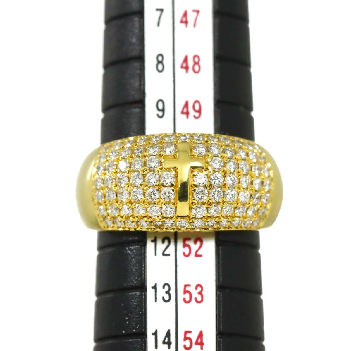 Diamond 0.70ct Ring 18K YG Yellow Gold 750 5.25-5.5(US)