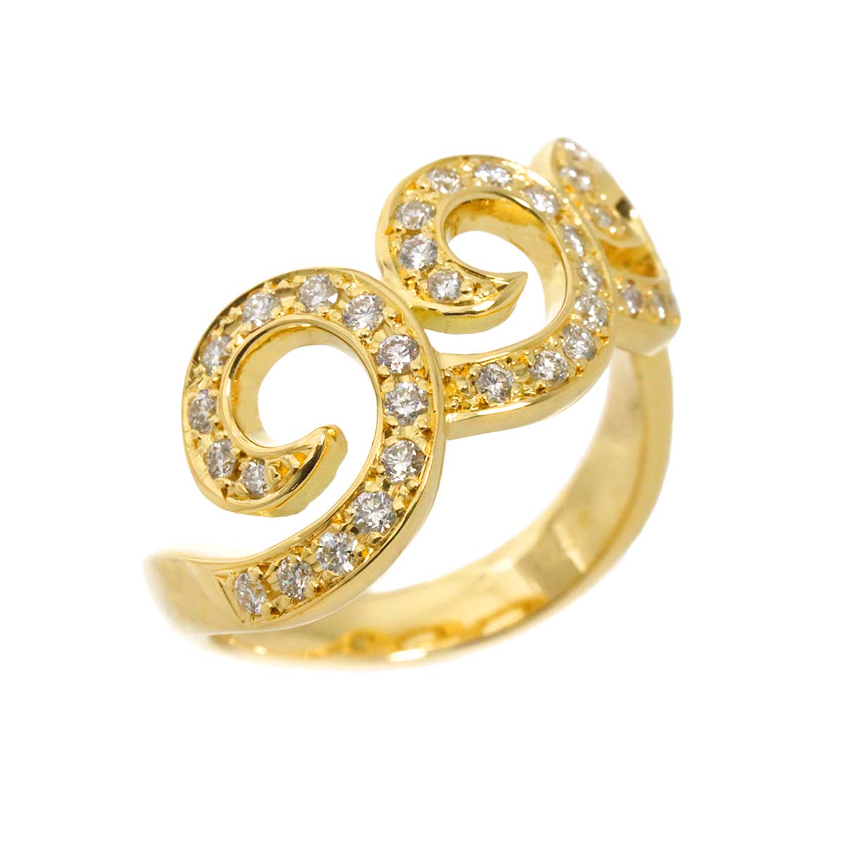 Diamond 0.36ct Ring 18K YG Yellow Gold 750 5.75-6(US)