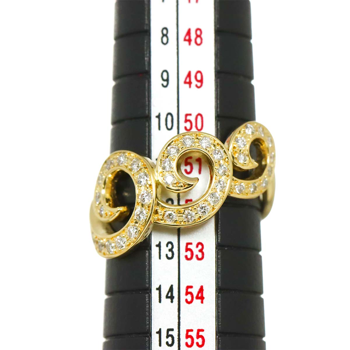 Diamond 0.36ct Ring 18K YG Yellow Gold 750 5.75-6(US)