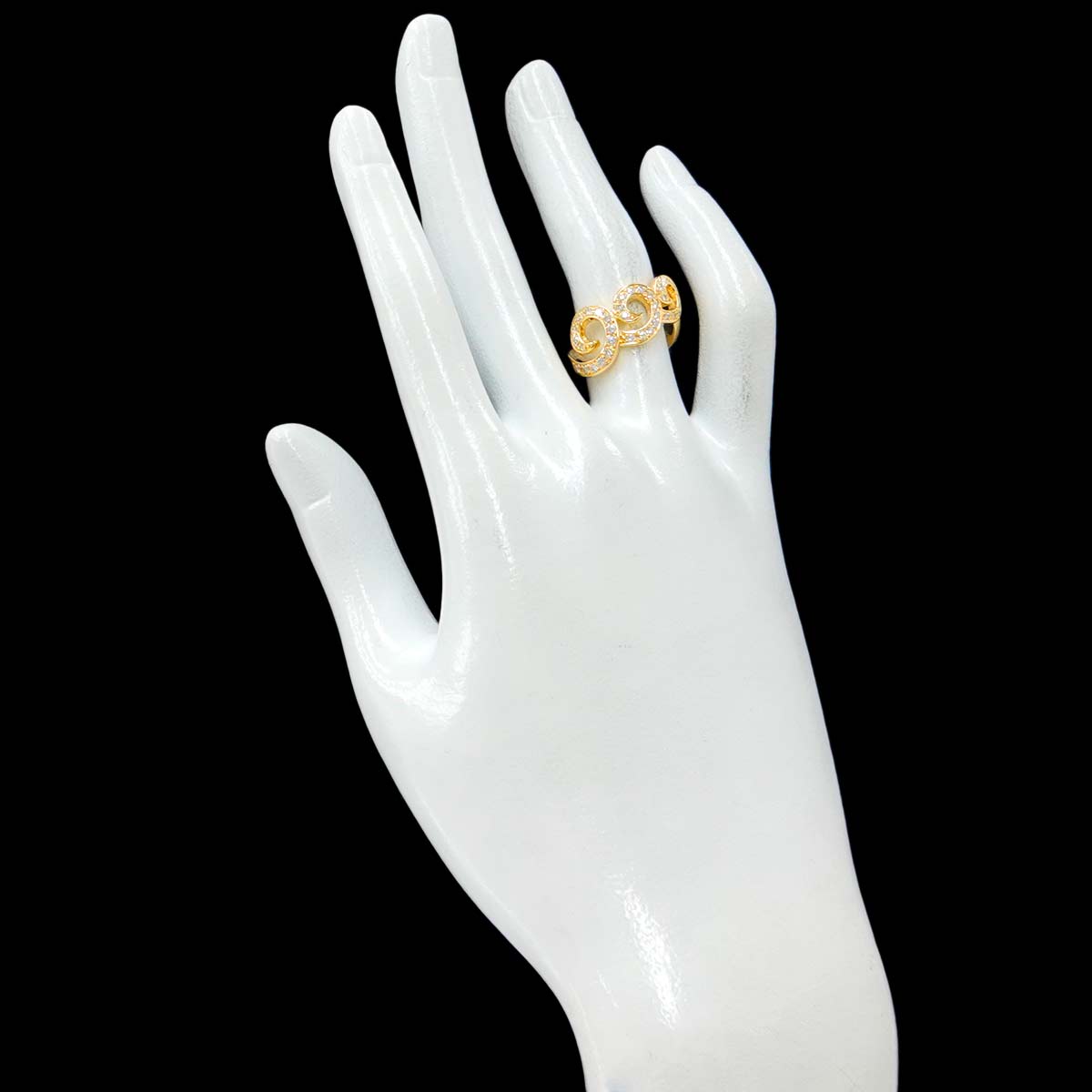Diamond 0.36ct Ring 18K YG Yellow Gold 750 5.75-6(US)