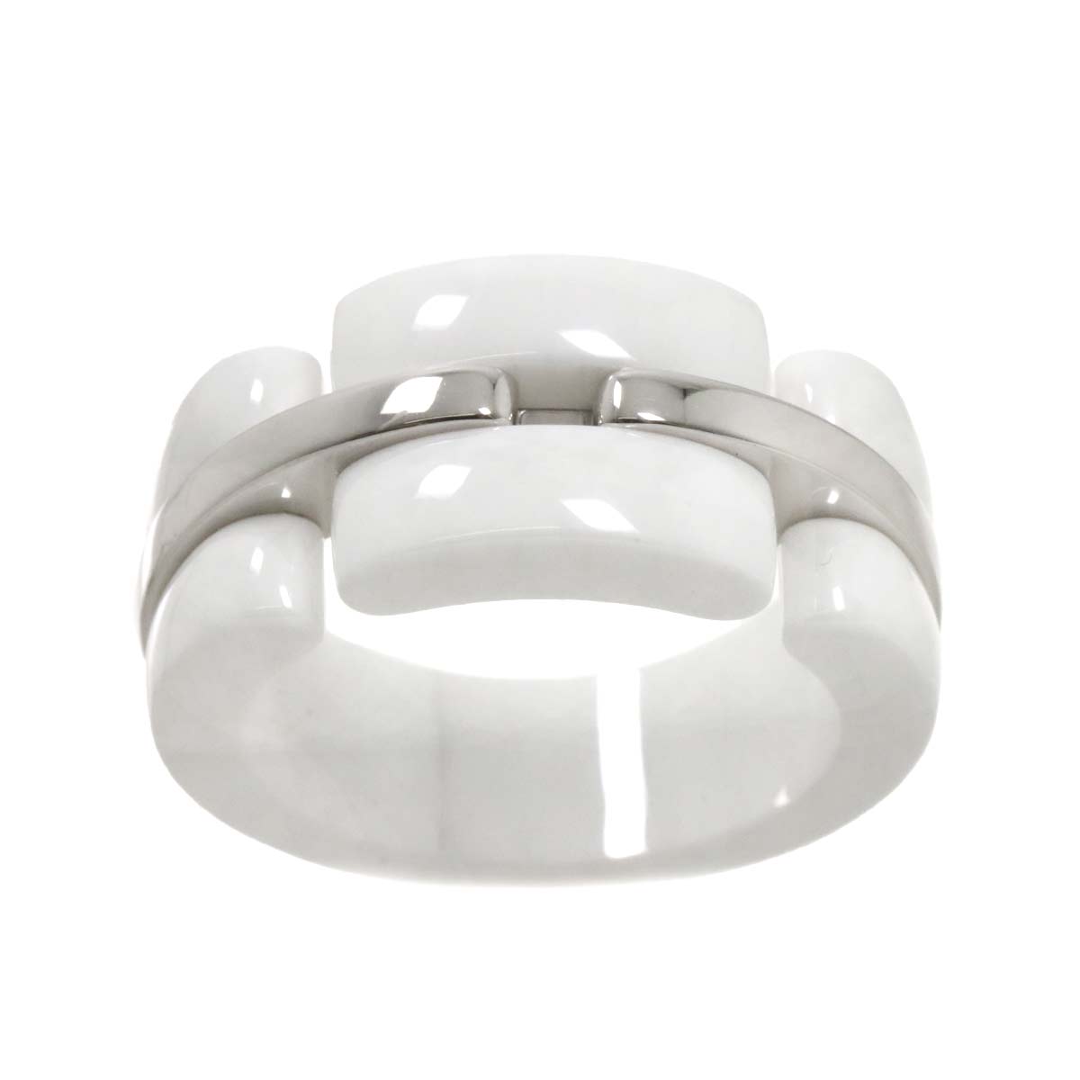 ULTRA Wide Ring Ceramic 18K WG 750 Size55 6.75(US)