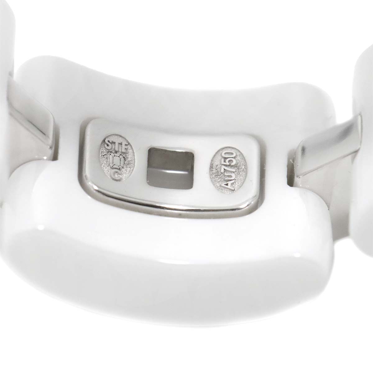 ULTRA Wide Ring Ceramic 18K WG 750 Size55 6.75(US)