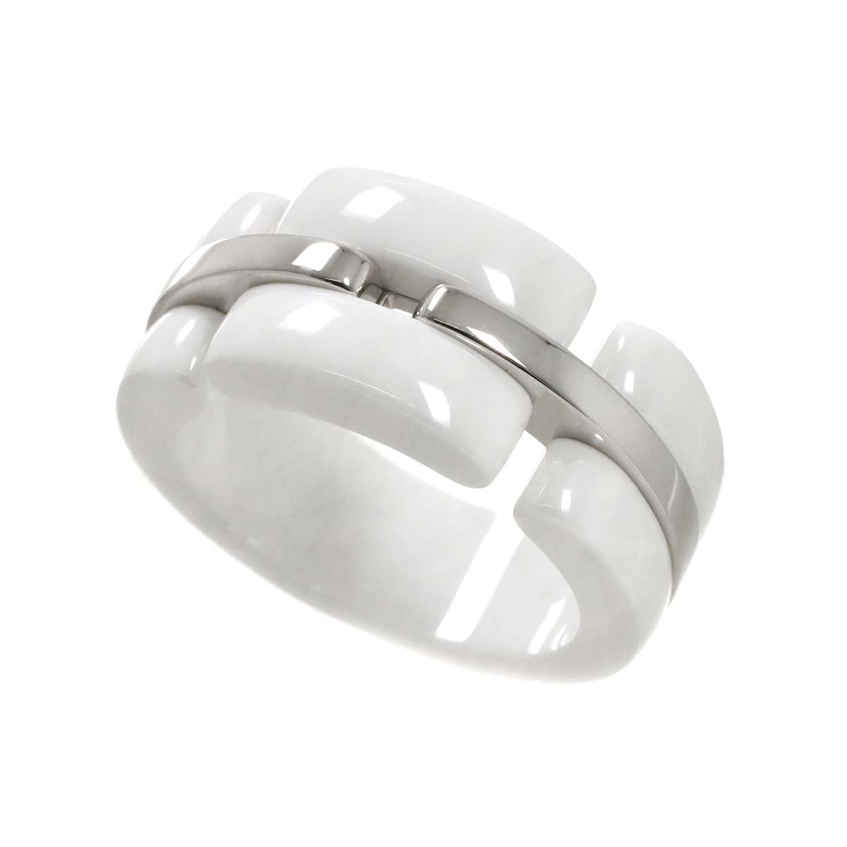 ULTRA Wide Ring Ceramic 18K WG 750 Size55 6.75(US)