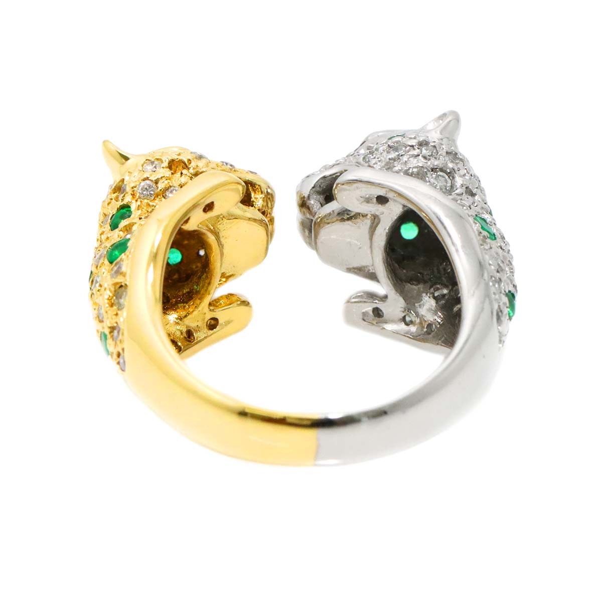 Diamond 0.96ct Emerald 0.71ct Ruby Ring 18K YG WG 750 6.25-6.5(US)