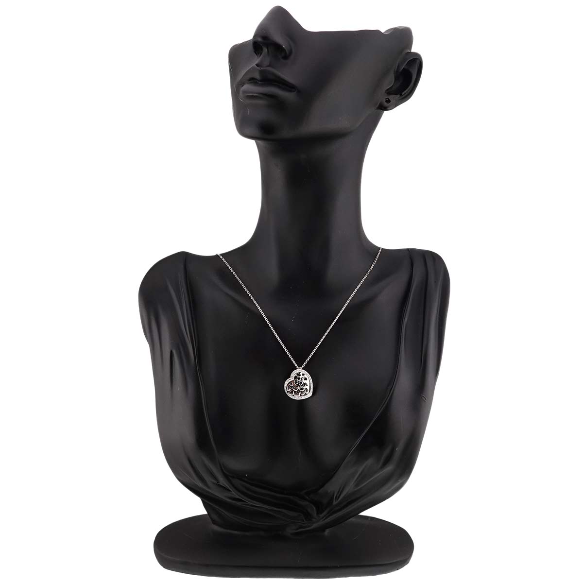 Heart Motif Diamond 0.22ct Necklace 18K White Gold 750