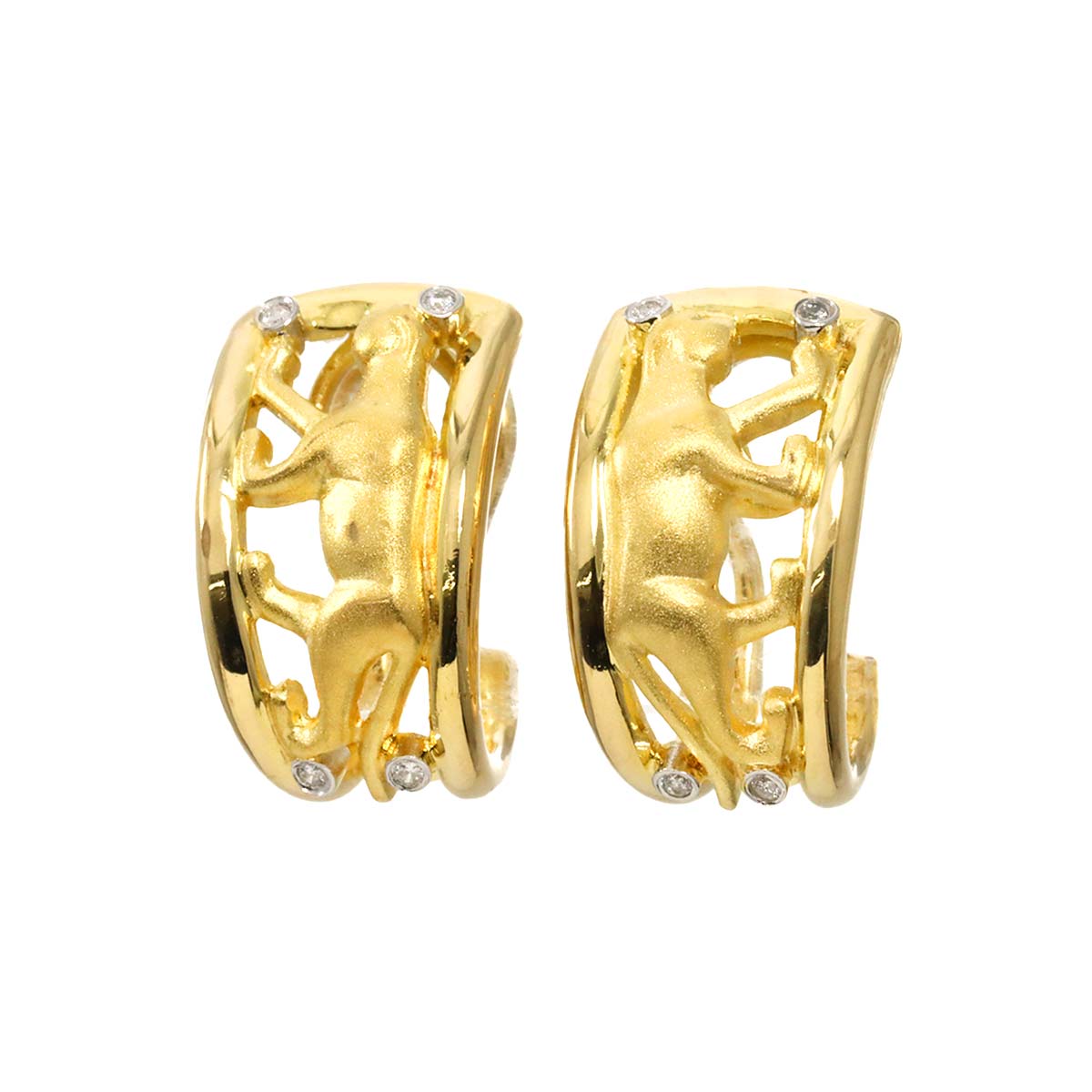 Diamond Earrings Clip-on 18K K18 YG 750