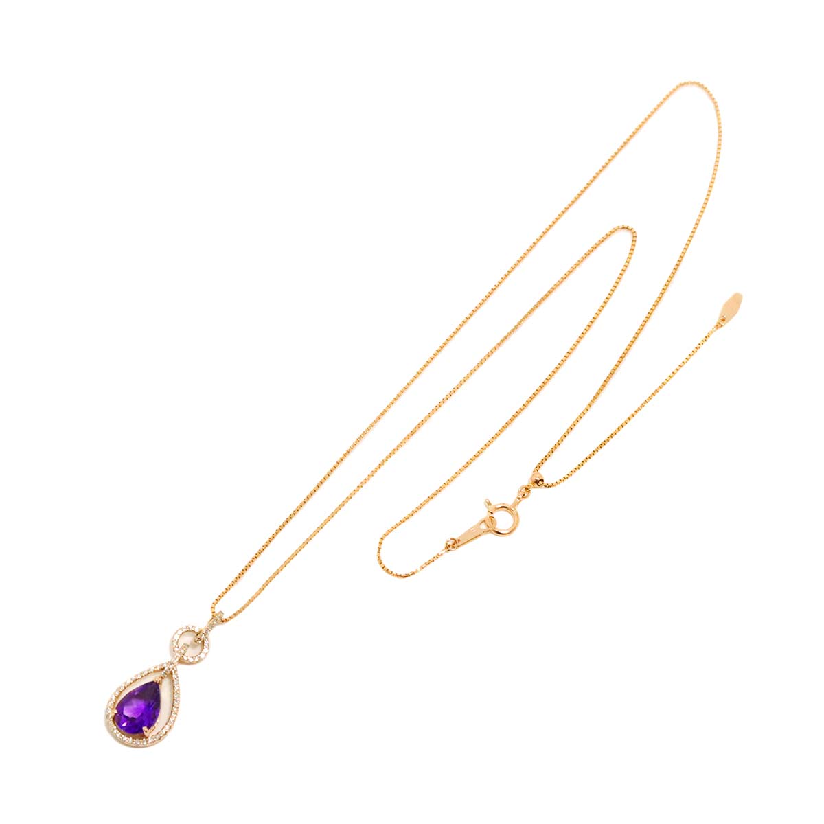 Amethyst 1.67ct Diamond 0.21ct Necklace 18K PG Pink Gold 750