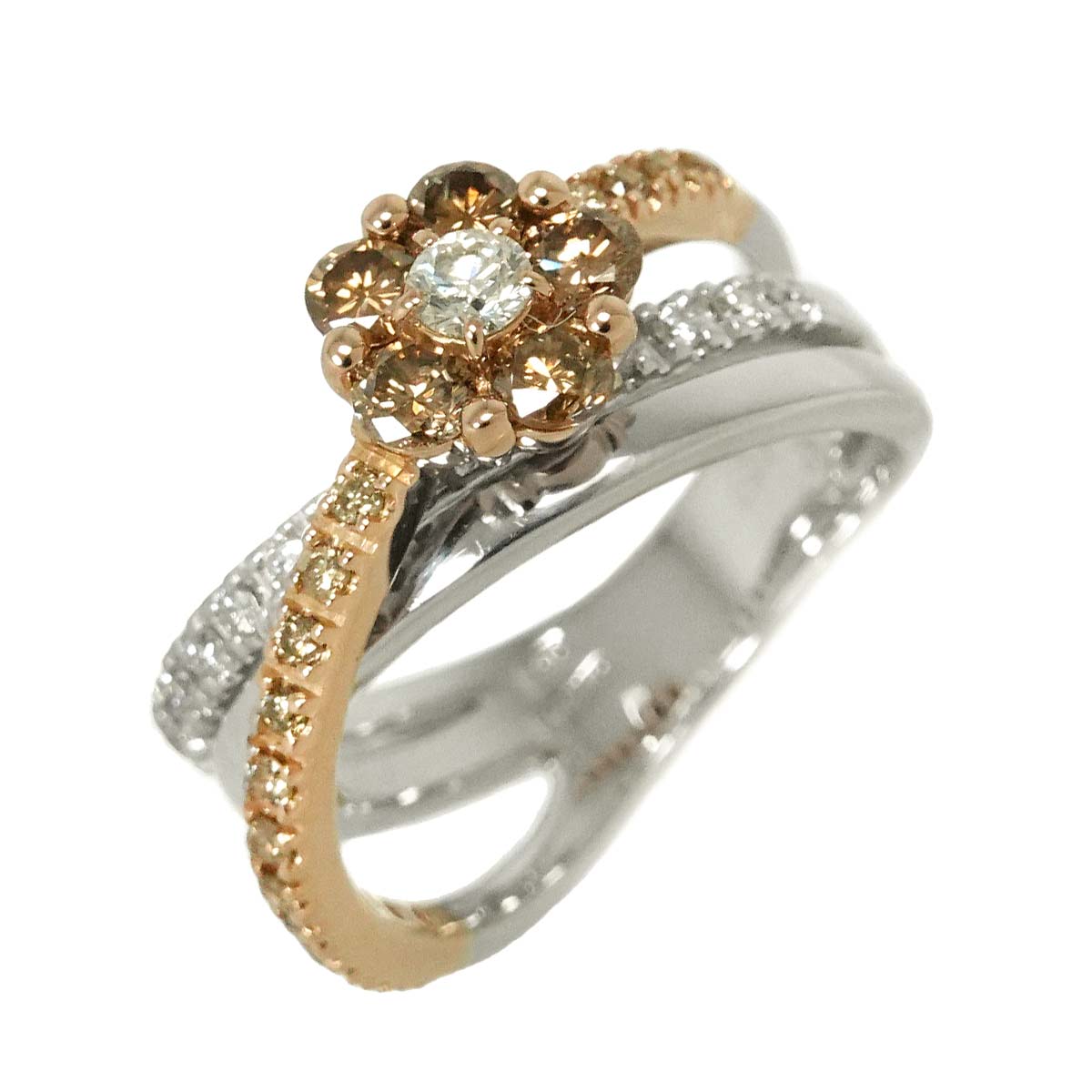 Diamond 0.25ct/0.65ct Ring 18K PG WG 750 5.75-6(US)