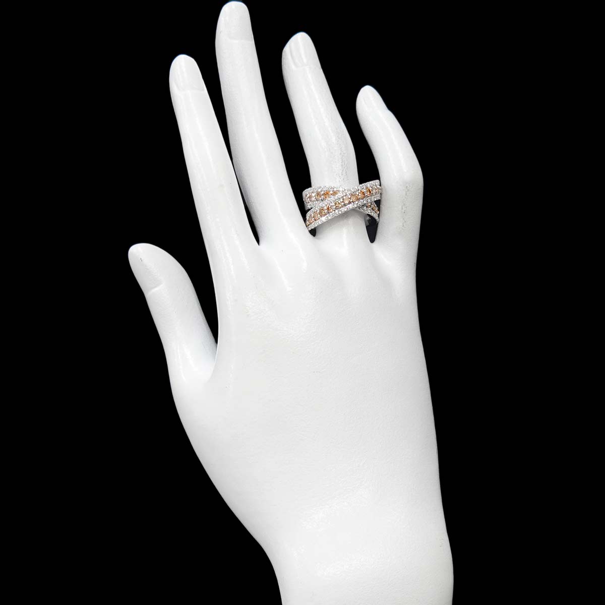 Diamond 1.73ct/1.03ct Ring 18K WG 750 Size6.25-6.5(US)