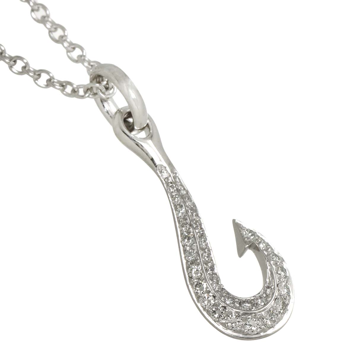 Diamond Necklace 18K White Gold 750