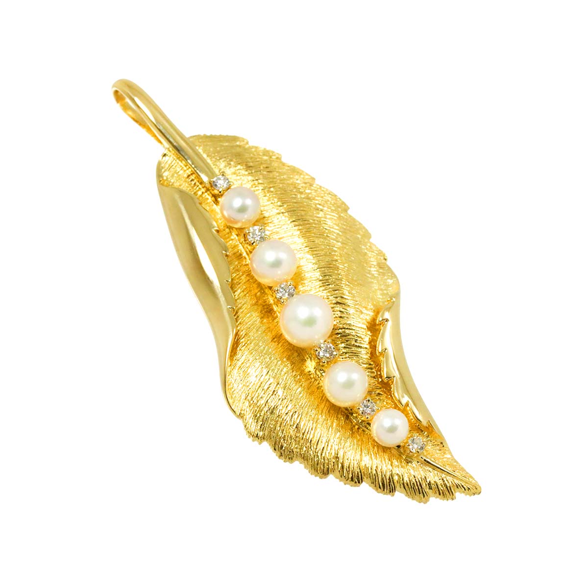 Akoya Pearl 5.3-3.6mm Diamond Pendant Top 18K YG 750